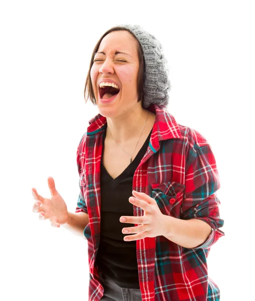 Kvinna som skrattar — Stockfoto