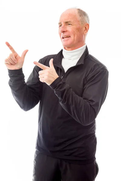 Man pointing upward — Stock Photo, Image