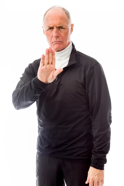 Man stopping with hand gesture — Stock Photo, Image