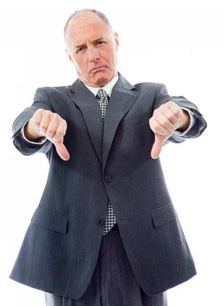 Businessman making thumbs down — Stock Photo, Image