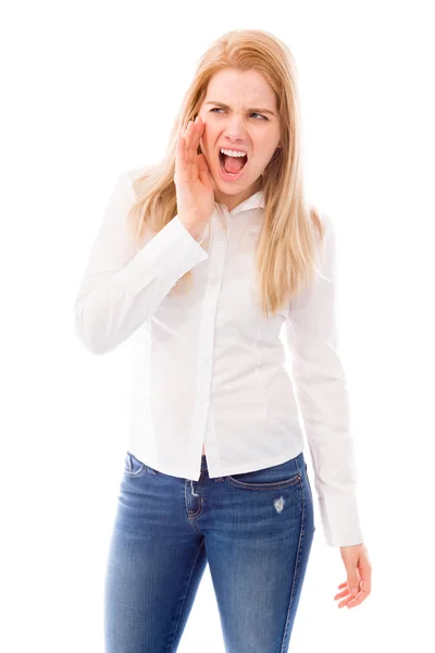 Woman shouting — Stock Photo, Image