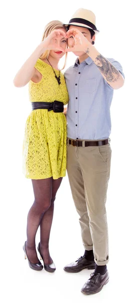 Couple making heart shape — Stock Photo, Image