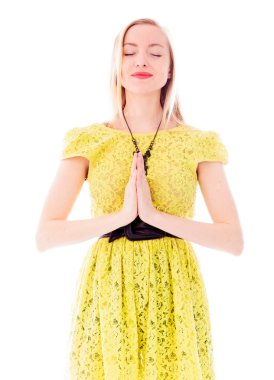 woman in prayer position clipart