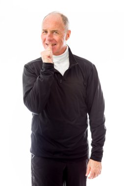 adamın parmağını ağzına