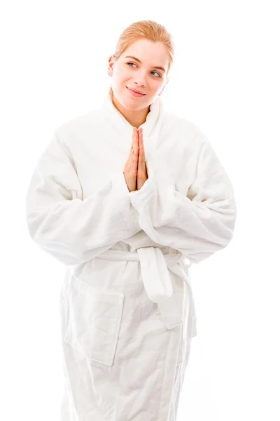 Mujer en posición de oración — Foto de Stock