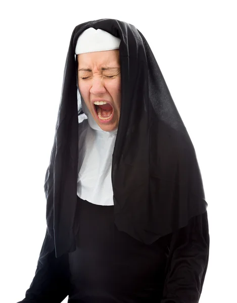 Nonne wirkt frustriert — Stockfoto