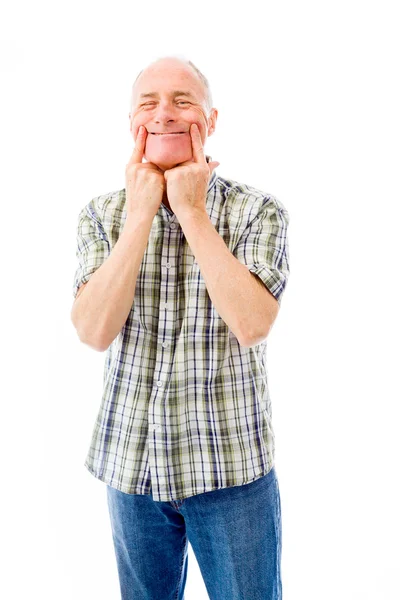 Man showing smiley face — Stock Photo, Image