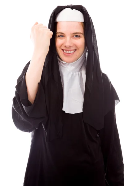 Nonne feiert Erfolg — Stockfoto