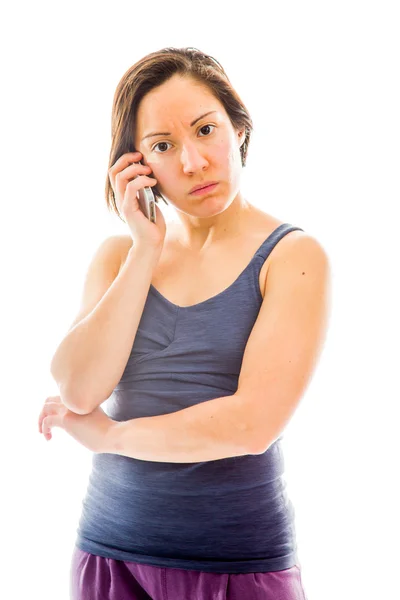 Mulher falando no telefone móvel — Fotografia de Stock