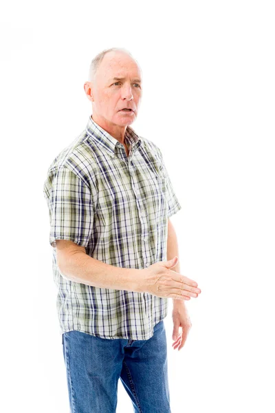 Hombre ofreciendo mano para apretón de manos — Foto de Stock