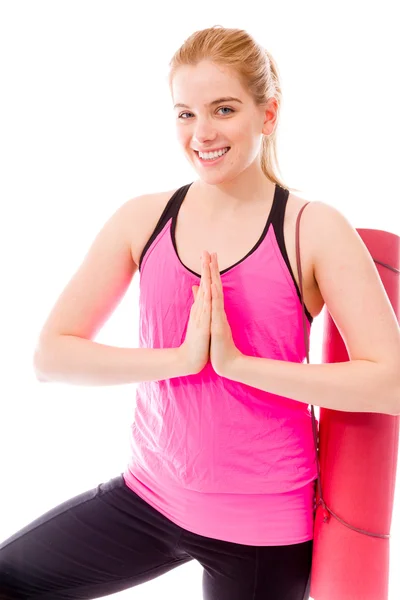 Mujer practicando yoga — Foto de Stock