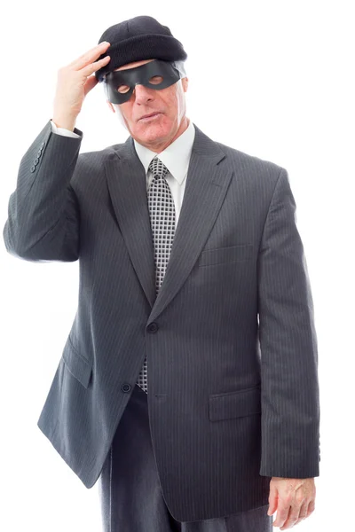 Businessman in eye mask — Stock Photo, Image