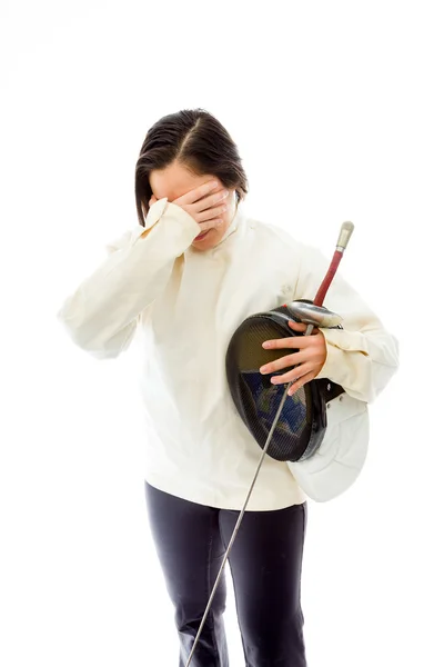 Fencer looking frustrated — Stock Photo, Image