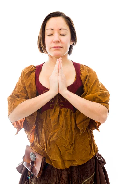 Woman in prayer position — Stock Photo, Image