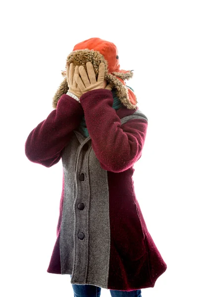 Woman covering face — Stock Photo, Image