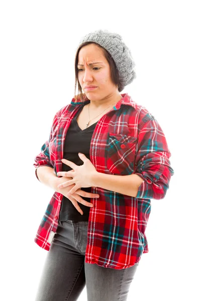 Suffering from abdominal pain — Stock Photo, Image