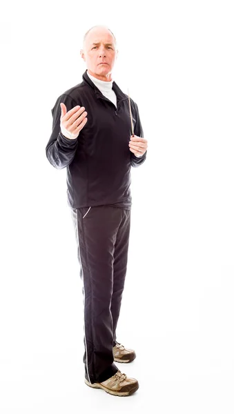 Man with conductor's baton — Stock Photo, Image