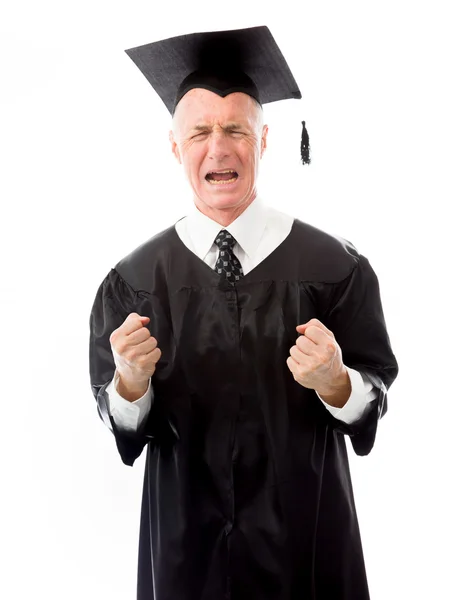 Frustrated graduate screaming — Stock Photo, Image