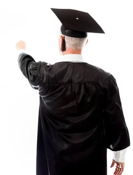 Graduate pretending to work — Stock Photo, Image