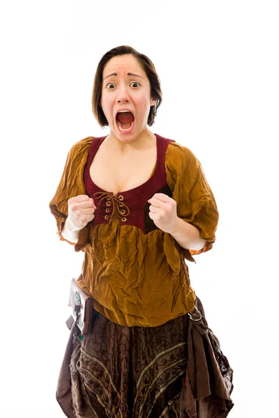 Woman looking scared — Stock Photo, Image