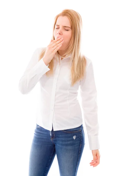 Woman yawning — Stock Photo, Image