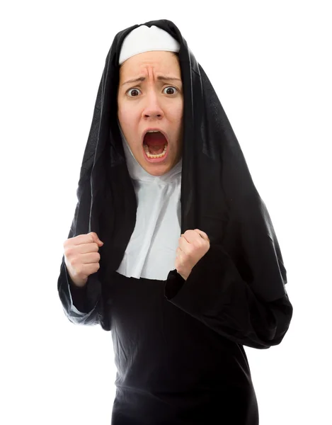 Junge Nonne wirkt frustriert — Stockfoto