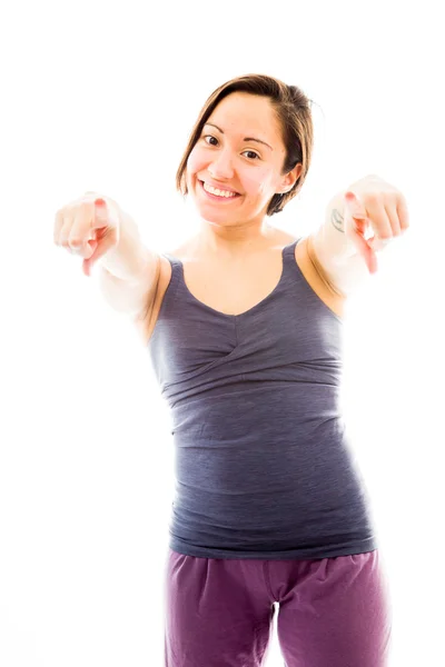 Mujer señalando — Foto de Stock