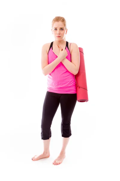 Woman shivering in cold — Stock Photo, Image