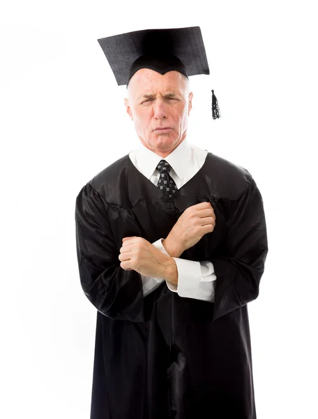 Graduate shivering in cold — Stock Photo, Image