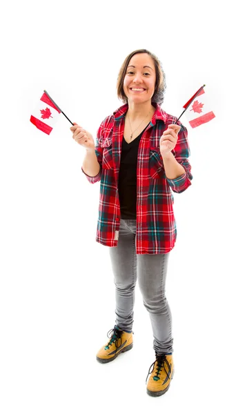 Woman celebrating canada's Day — Stock Photo, Image
