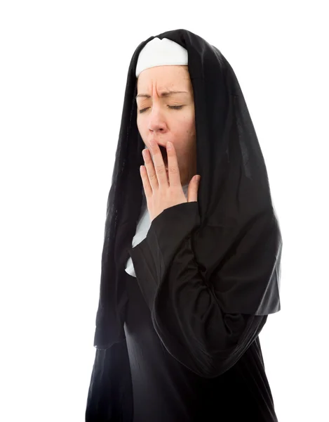 Nun yawning — Stock Photo, Image