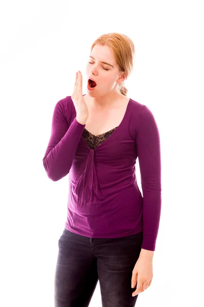 Woman yawning — Stock Photo, Image