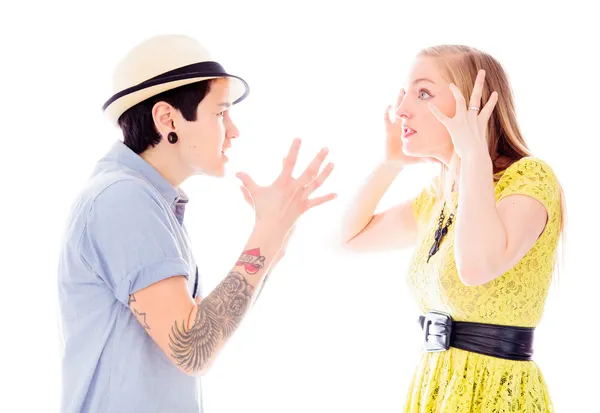 Couple fighting to each other — Stock Photo, Image