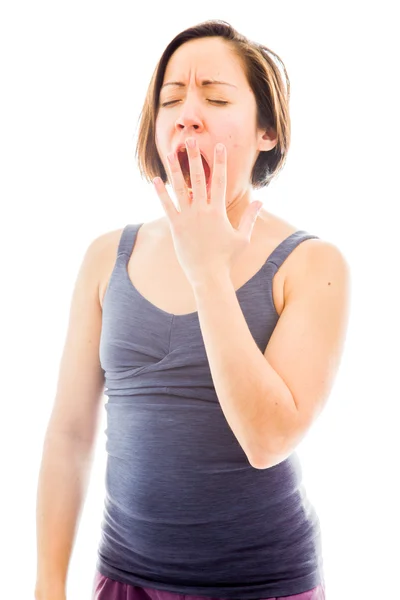 Vrouw geeuwen — Stockfoto