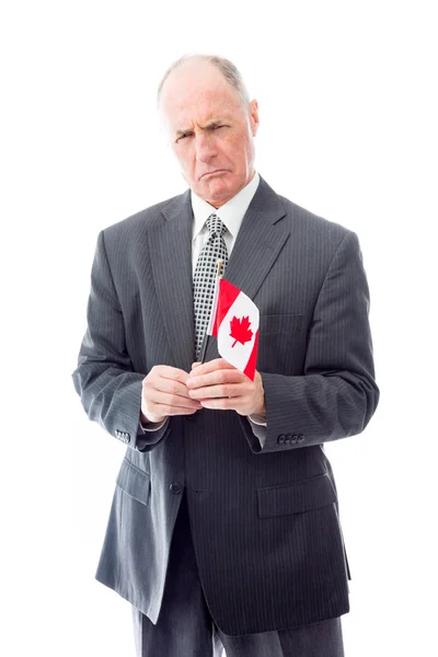 Businessman holding flag — Stock Photo, Image