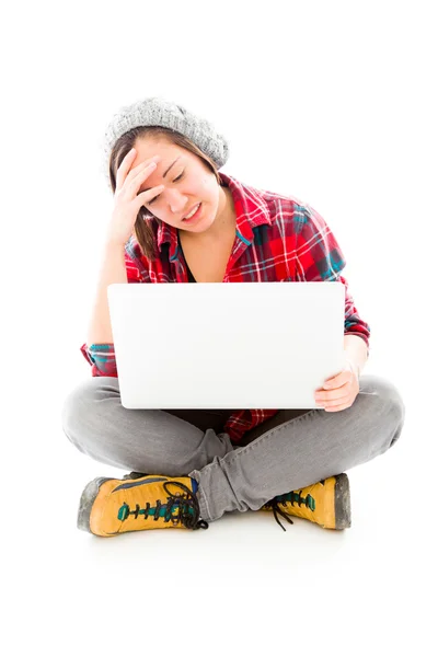 Woman looking stressed — Stock Photo, Image