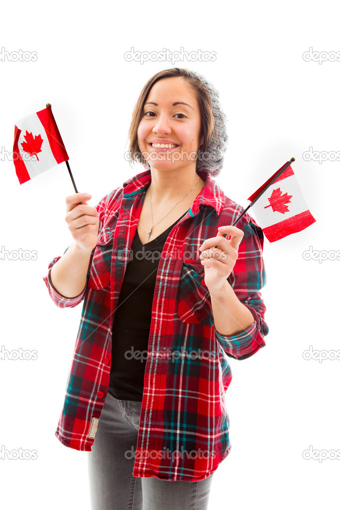 Woman celebrating canada's Day