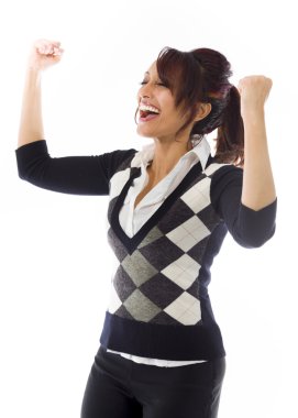 iş kadını kutluyor başarı