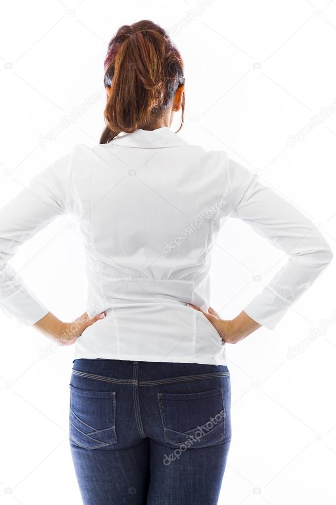 Woman with hands on hip