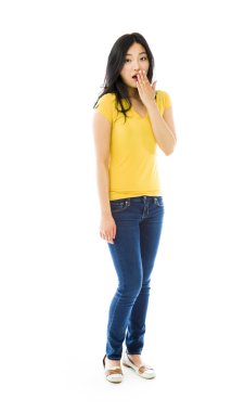 kadın şok ifadesi ile