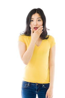 kadın şok ifadesi ile