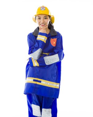 itfaiyeci çene üzerinde el ile