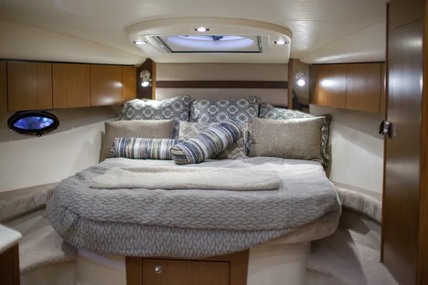 Bed in a speedboat — Stock Photo, Image