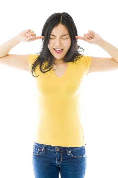 Woman shouting in frustration — Stock Photo, Image