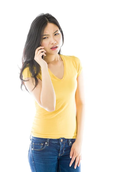 Woman talking on mobile phone — Stock Photo, Image