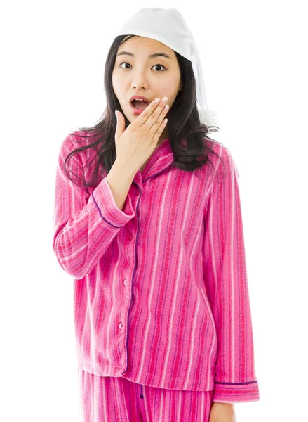 Woman with shocked expression — Stock Photo, Image