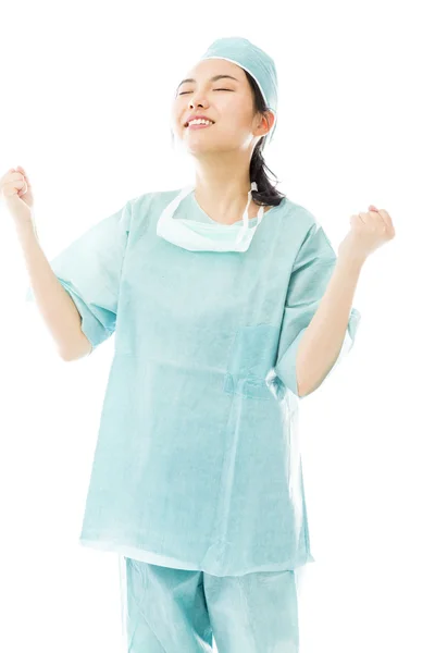 Surgeon celebrating success — Stock Photo, Image