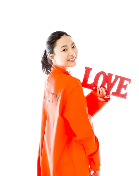Texto vermelho "amor" — Fotografia de Stock