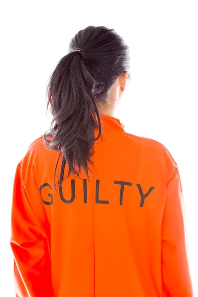 Vrouw in gevangenis uniform — Stockfoto
