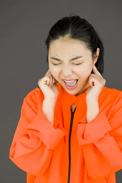 Woman shouting in frustration — Stock Photo, Image